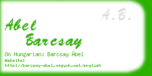 abel barcsay business card